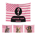 Personalized Custom Photo Tapestry Wall Hanging – Pink Flag Background, Print Your Own Picture, Custom Wall Decor for Bedroom Living Room Dorm