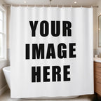 Custom Waterproof Shower Curtain with 12 Hooks – Personalized Bathroom Decor