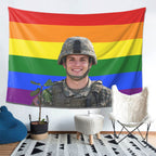 Personalized Custom Photo Tapestry Wall Hanging – 4 Flag Designs, Print Your Own Picture, Custom Wall Decor for Bedroom Dorm Living Room