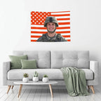 Custom Photo Tapestry – Personalized Flag Wall Hanging, Unique Photo Gift for Couples, Friends & Pet Lovers
