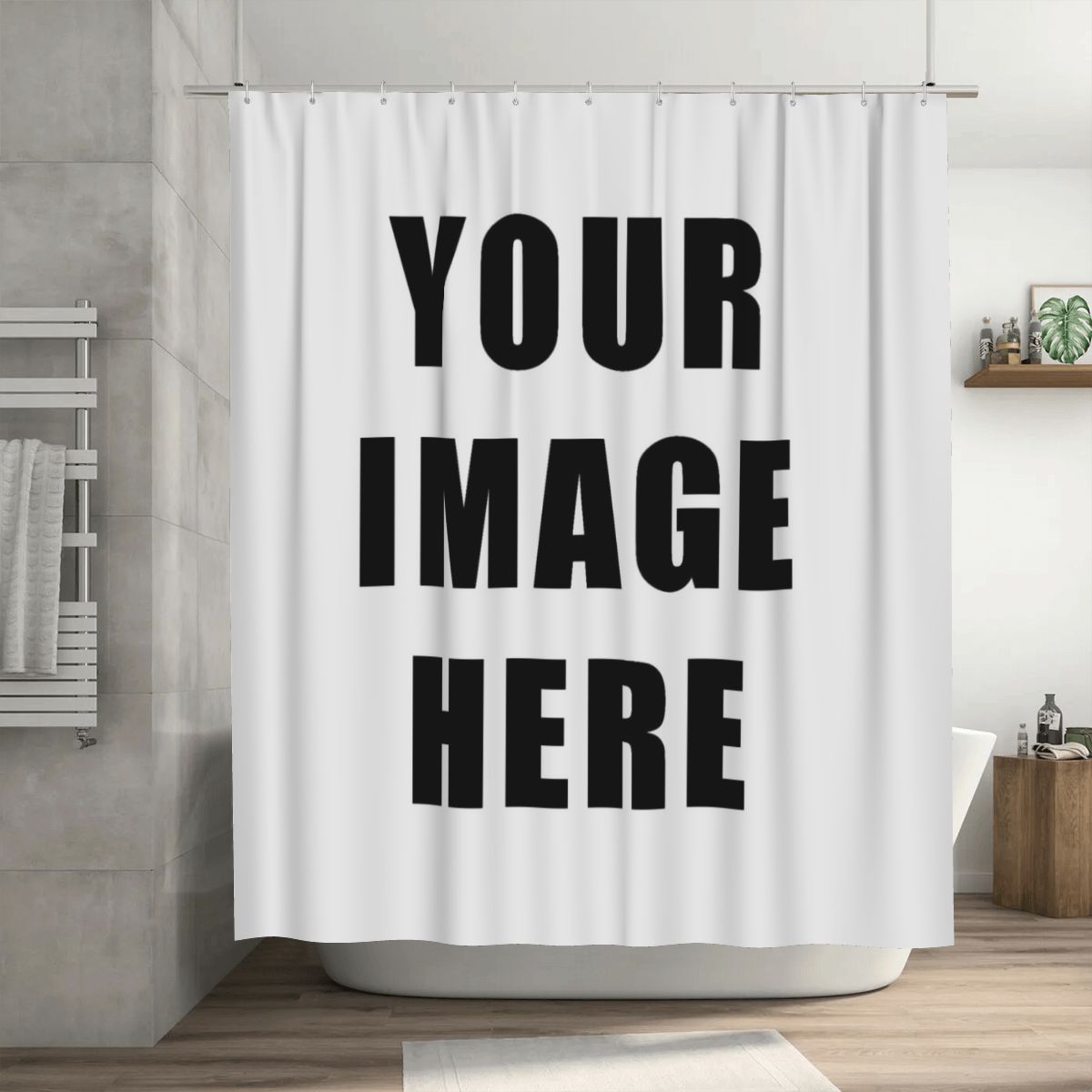 Custom Waterproof Shower Curtain with 12 Hooks – Personalized Bathroom Decor