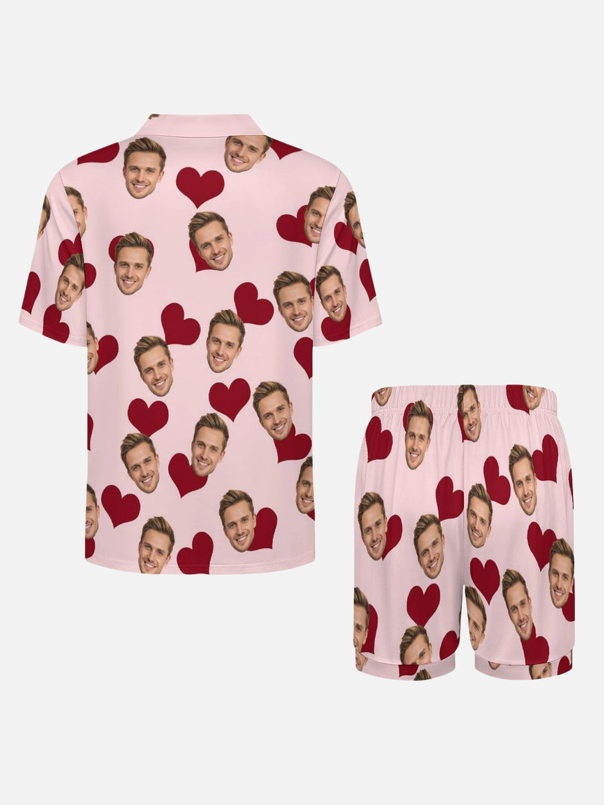 Custom Face Pajama Set with Hearts