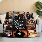 Custom Blanket Throws with Photos Text Personalized with Picture Customizable, Customize for Mom, Dad, Couple, Girlfriend, Boyfriend, Husband & Wife