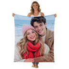 Custom Blanket Throws with Photos Text Personalized with Picture Customizable, Customize for Mom, Dad, Couple, Girlfriend, Boyfriend, Husband & Wife