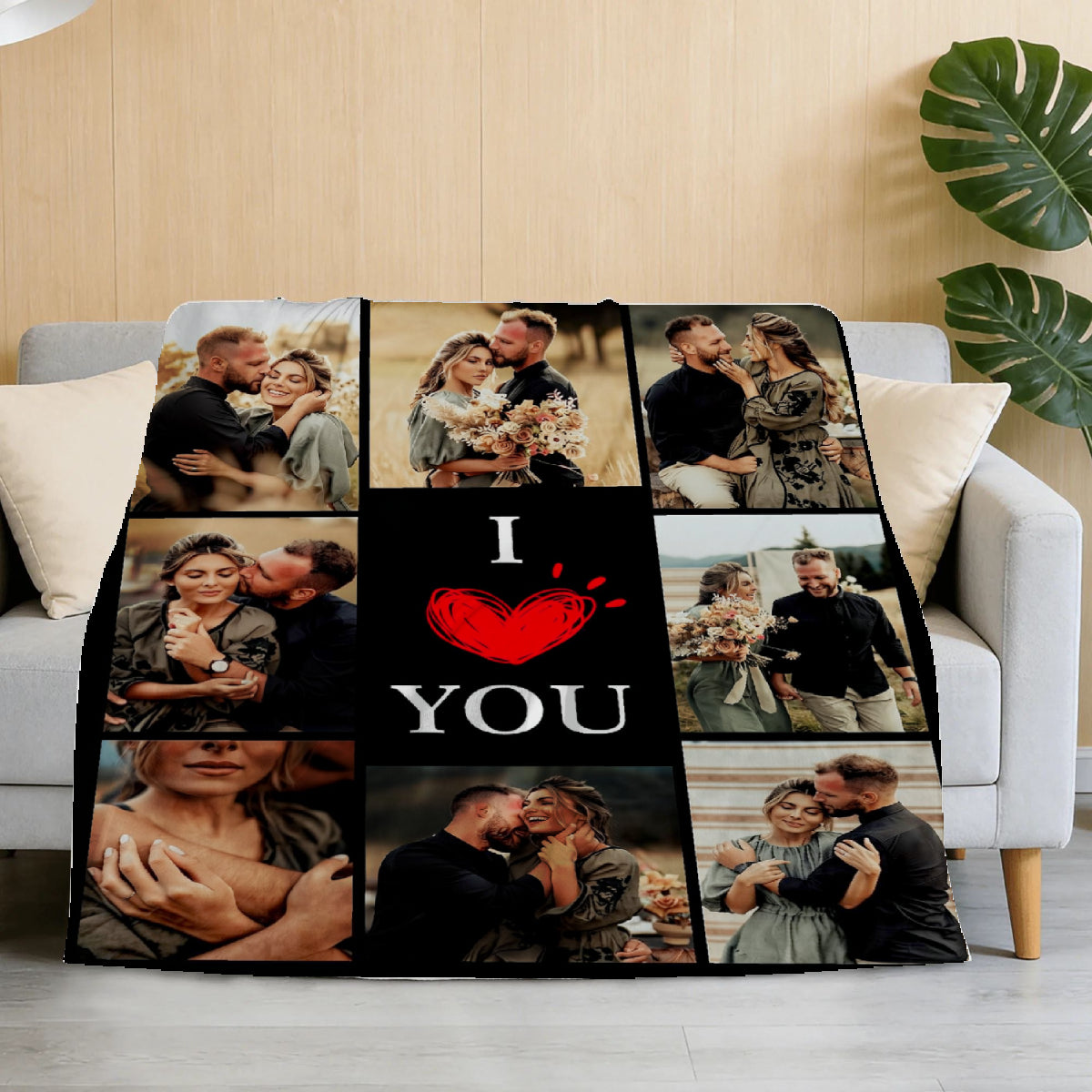 Custom Blanket Throws with Photos Text Personalized with Picture Customizable, Customize for Mom, Dad, Couple, Girlfriend, Boyfriend, Husband & Wife