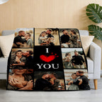 Custom Blanket Throws with Photos Text Personalized with Picture Customizable, Customize for Mom, Dad, Couple, Girlfriend, Boyfriend, Husband & Wife