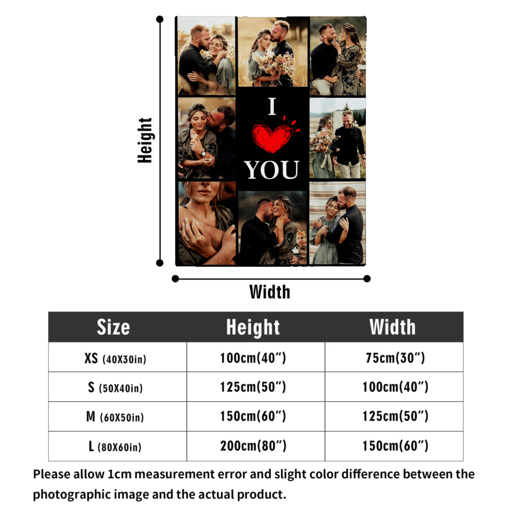Custom Blanket Throws with Photos Text Personalized with Picture Customizable, Customize for Mom, Dad, Couple, Girlfriend, Boyfriend, Husband & Wife
