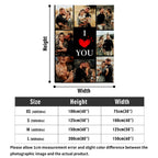 Custom Blanket Throws with Photos Text Personalized with Picture Customizable, Customize for Mom, Dad, Couple, Girlfriend, Boyfriend, Husband & Wife