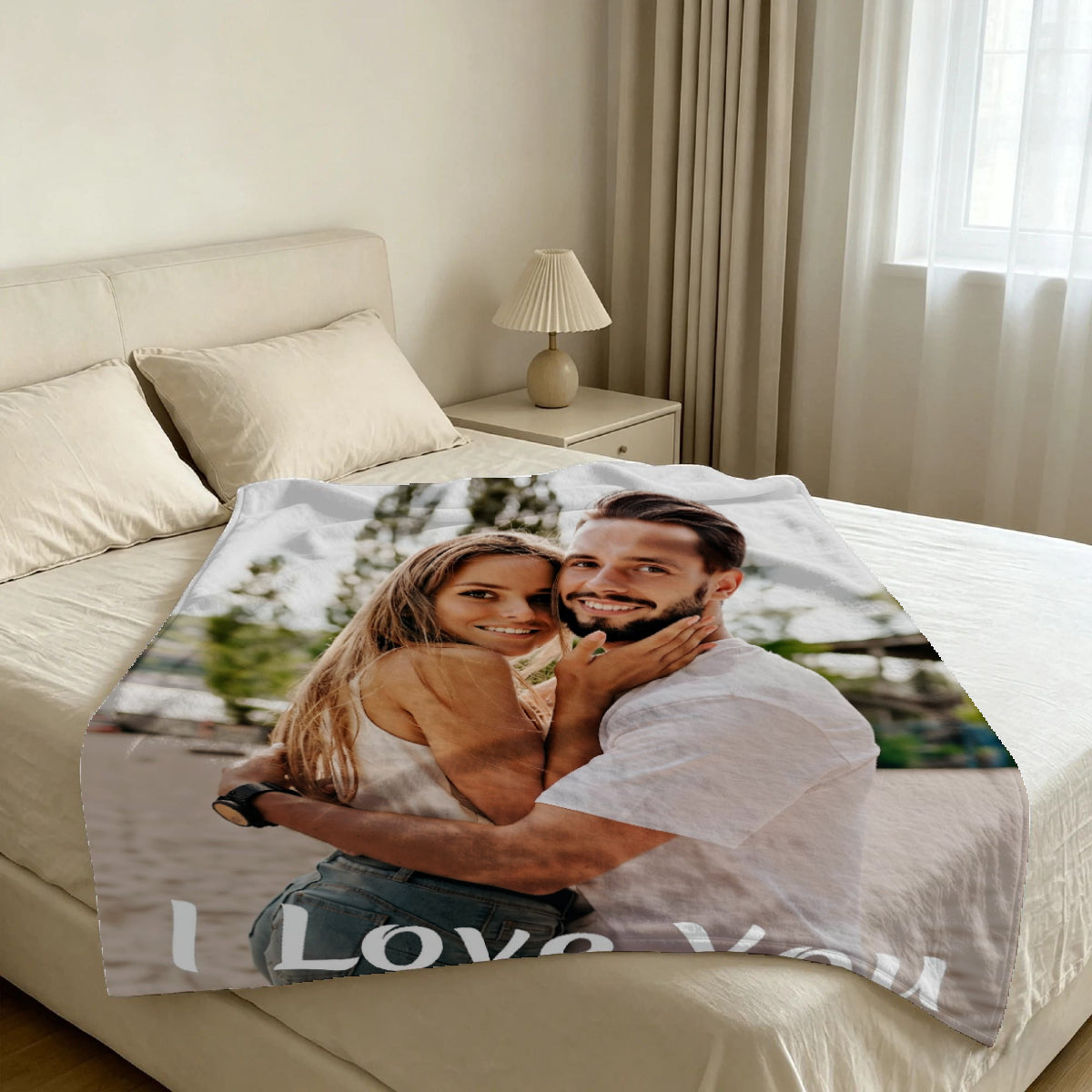 Custom Blanket Throws with Photos Text Personalized with Picture Customizable, Customize for Mom, Dad, Couple, Girlfriend, Boyfriend, Husband & Wife