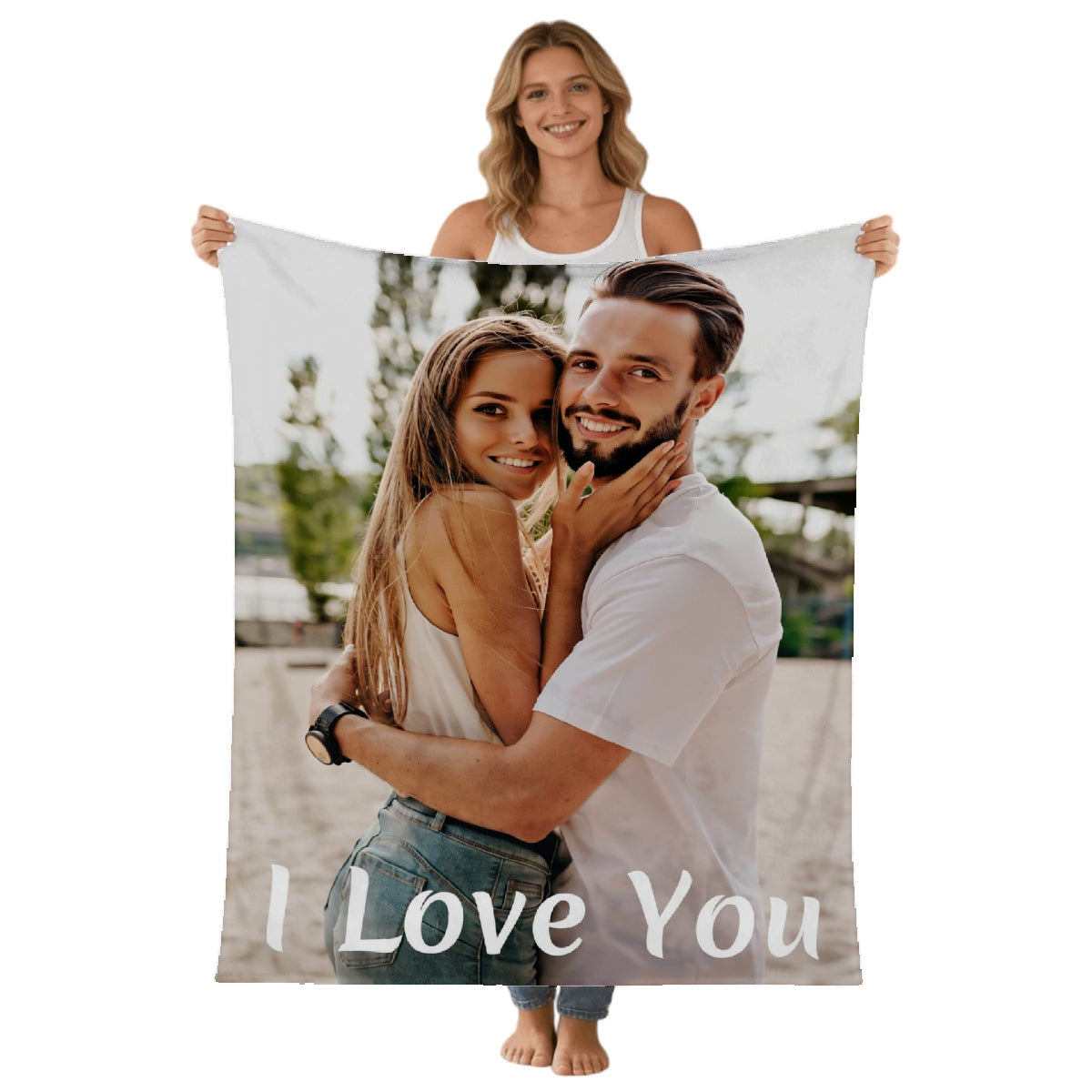 Custom Blanket Throws with Photos Text Personalized with Picture Customizable, Customize for Mom, Dad, Couple, Girlfriend, Boyfriend, Husband & Wife