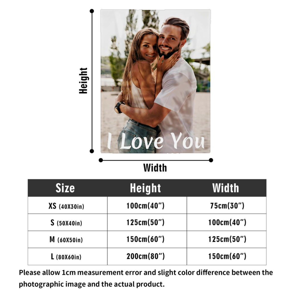 Custom Blanket Throws with Photos Text Personalized with Picture Customizable, Customize for Mom, Dad, Couple, Girlfriend, Boyfriend, Husband & Wife