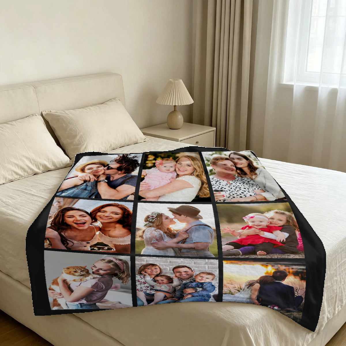 Custom Blanket Throws with Photos Text Personalized with Picture Customizable, Customize for Mom, Dad, Couple, Girlfriend, Boyfriend, Husband & Wife