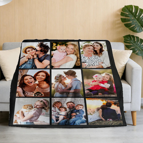 Custom Blanket Throws with Photos Text Personalized with Picture Customizable, Customize for Mom, Dad, Couple, Girlfriend, Boyfriend, Husband & Wife