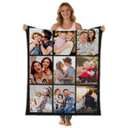 Custom Blanket Throws with Photos Text Personalized with Picture Customizable, Customize for Mom, Dad, Couple, Girlfriend, Boyfriend, Husband & Wife