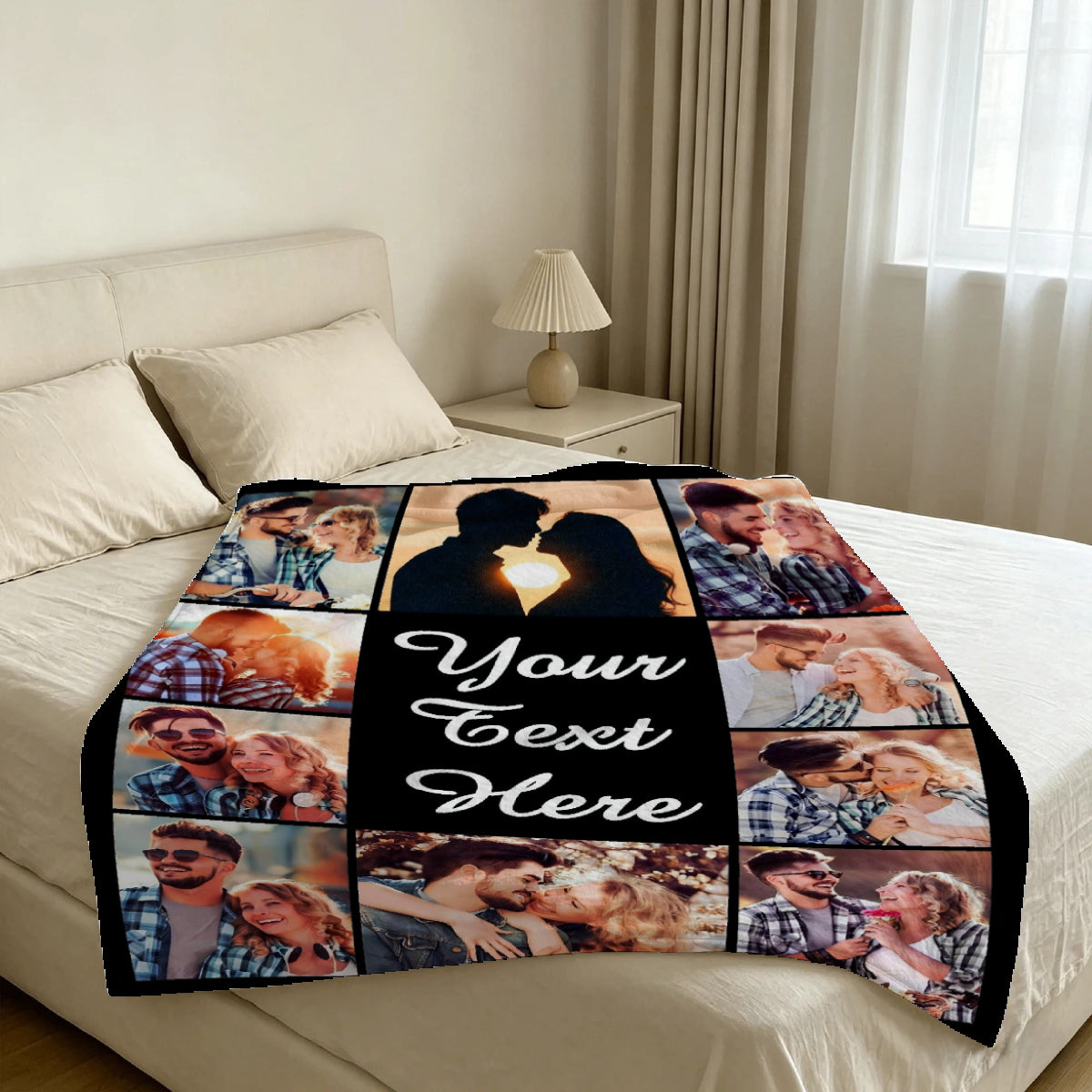 Custom Blanket Throws with Photos Text Personalized with Picture Customizable, Customize for Mom, Dad, Couple, Girlfriend, Boyfriend, Husband & Wife
