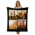 Custom Blanket Throws with Photos Text Personalized with Picture Customizable, Customize for Mom, Dad, Couple, Girlfriend, Boyfriend, Husband & Wife