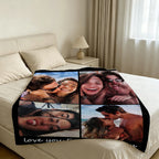 Custom Blanket Throws with Photos Text Personalized with Picture Customizable, Customize for Mom, Dad, Couple, Girlfriend, Boyfriend, Husband & Wife