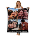 Custom Blanket Throws with Photos Text Personalized with Picture Customizable, Customize for Mom, Dad, Couple, Girlfriend, Boyfriend, Husband & Wife