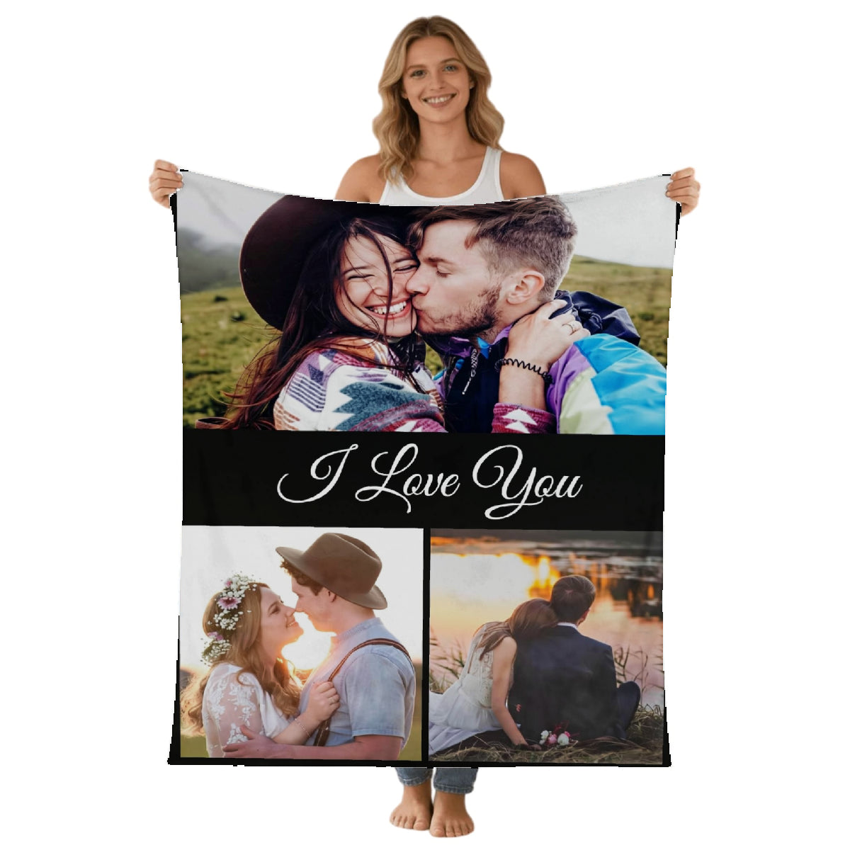 Custom Blanket Throws with Photos Text Personalized with Picture Customizable, Customize for Mom, Dad, Couple, Girlfriend, Boyfriend, Husband & Wife
