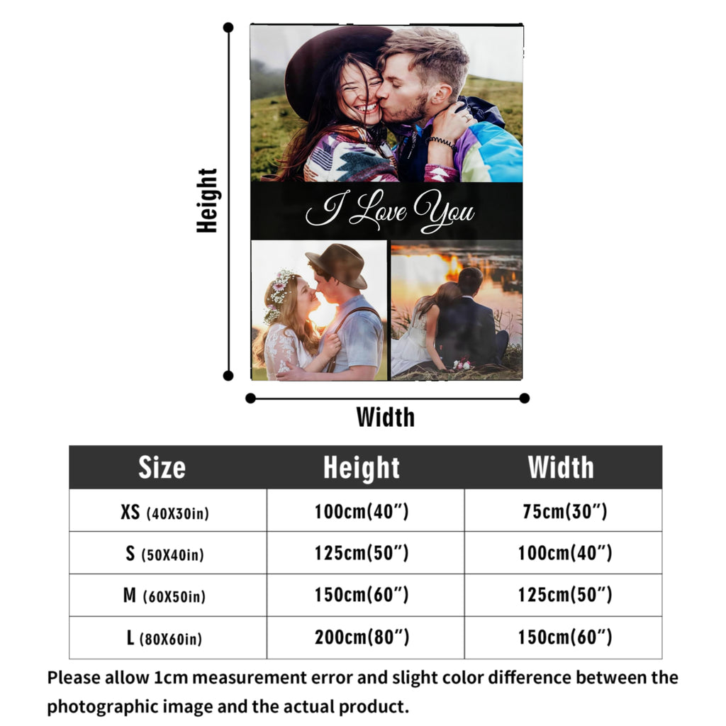 Custom Blanket Throws with Photos Text Personalized with Picture Customizable, Customize for Mom, Dad, Couple, Girlfriend, Boyfriend, Husband & Wife