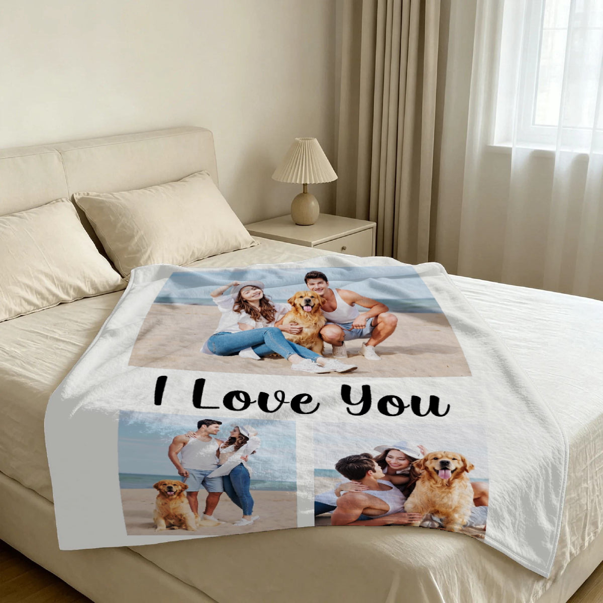 Custom Blanket Throws with Photos Text Personalized with Picture Customizable, Customize for Mom, Dad, Couple, Girlfriend, Boyfriend, Husband & Wife