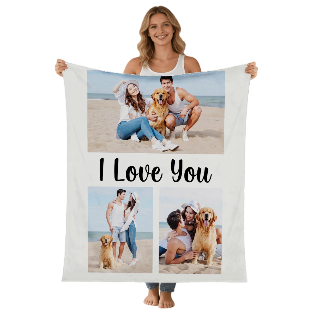 Custom Blanket Throws with Photos Text Personalized with Picture Customizable, Customize for Mom, Dad, Couple, Girlfriend, Boyfriend, Husband & Wife