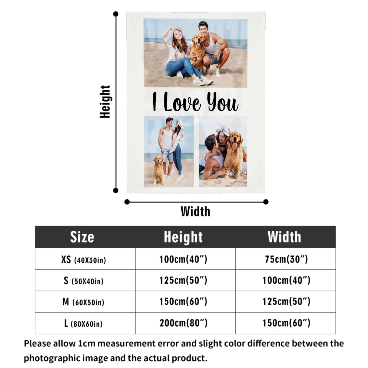 Custom Blanket Throws with Photos Text Personalized with Picture Customizable, Customize for Mom, Dad, Couple, Girlfriend, Boyfriend, Husband & Wife