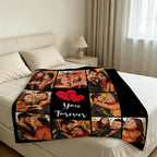 Custom Blanket Throws with Photos Text Personalized with Picture Customizable, Customize for Mom, Dad, Couple, Girlfriend, Boyfriend, Husband & Wife