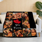 Custom Blanket Throws with Photos Text Personalized with Picture Customizable, Customize for Mom, Dad, Couple, Girlfriend, Boyfriend, Husband & Wife
