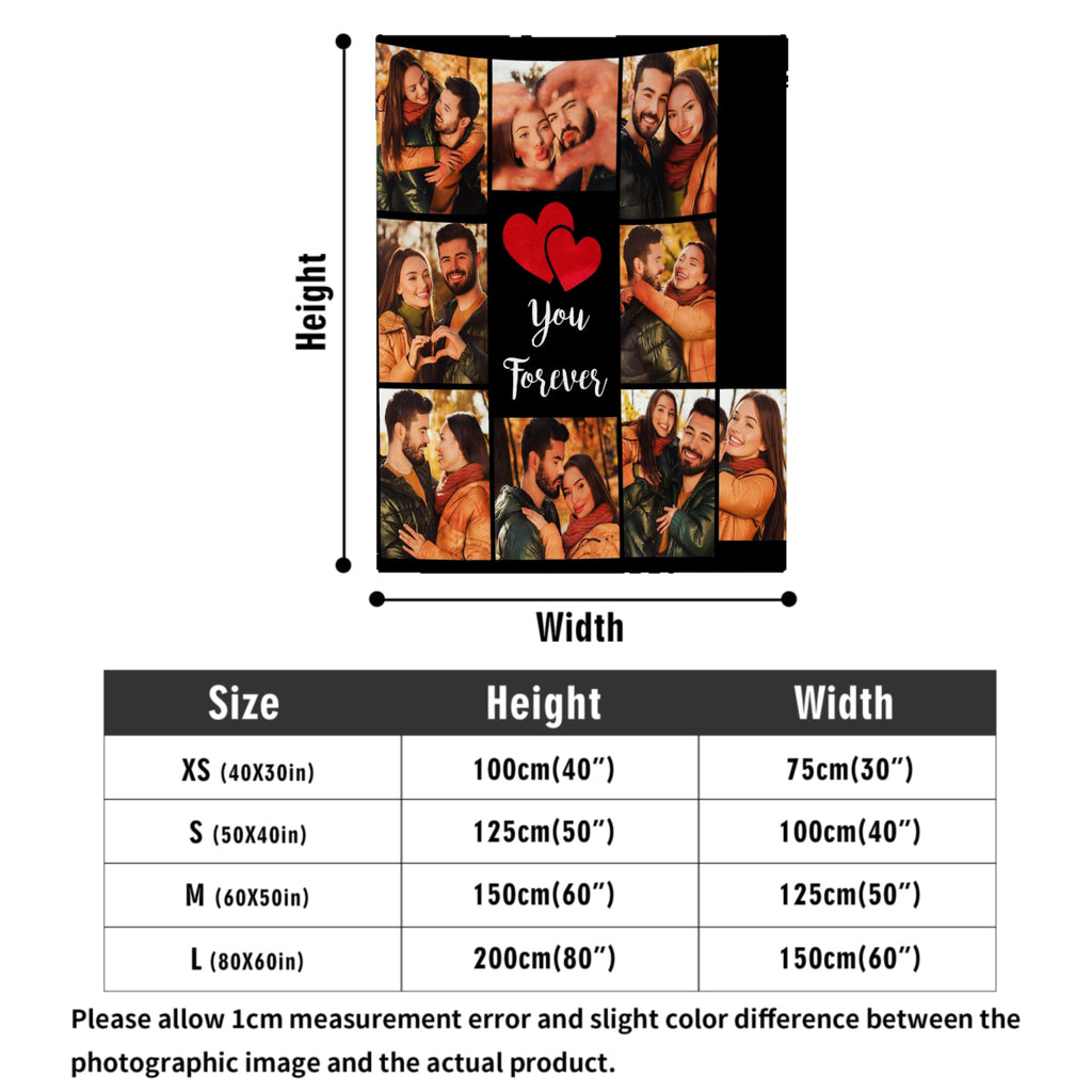 Custom Blanket Throws with Photos Text Personalized with Picture Customizable, Customize for Mom, Dad, Couple, Girlfriend, Boyfriend, Husband & Wife