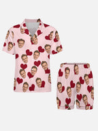 Custom Face Pajama Set with Hearts
