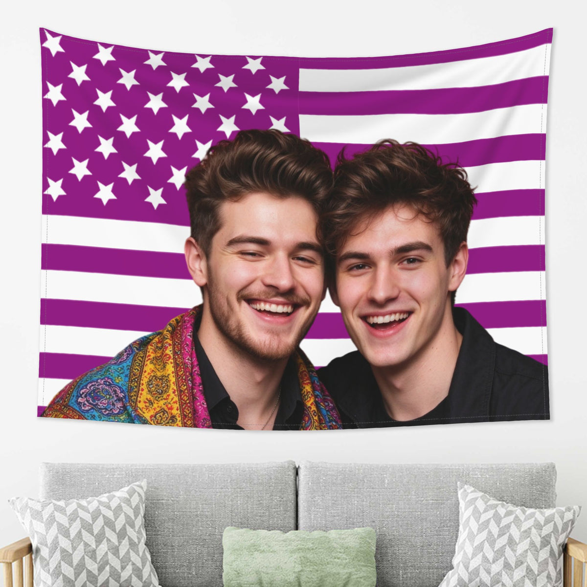 Personalized Custom Photo Tapestry Wall Hanging – 4 Flag Designs, Print Your Own Picture, Custom Wall Decor for Bedroom Dorm Living Room