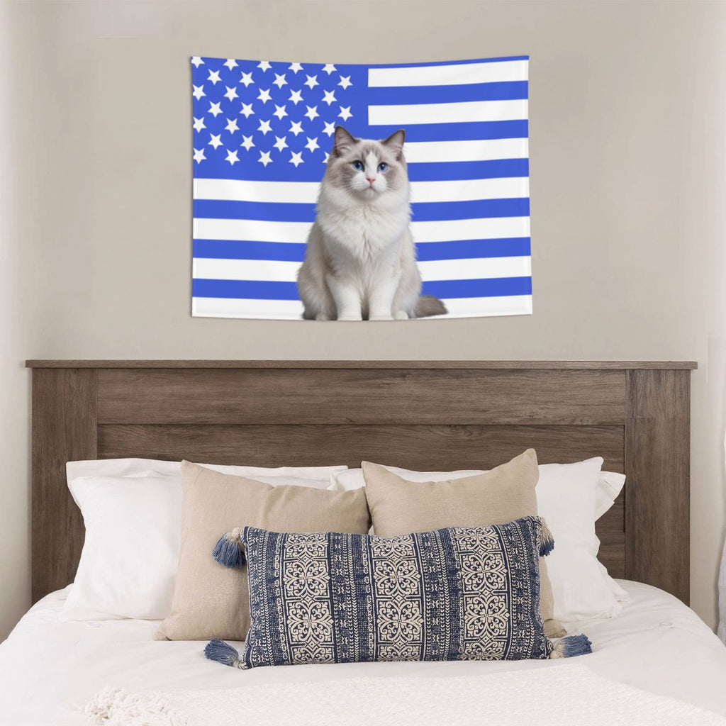Custom Photo Tapestry – Personalized Flag Wall Hanging, Unique Photo Gift for Couples, Friends & Pet Lovers
