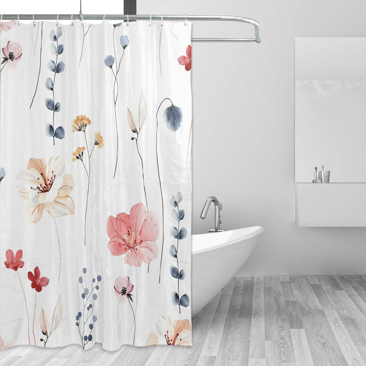 Custom Waterproof Shower Curtain with 12 Hooks – Personalized Bathroom Decor
