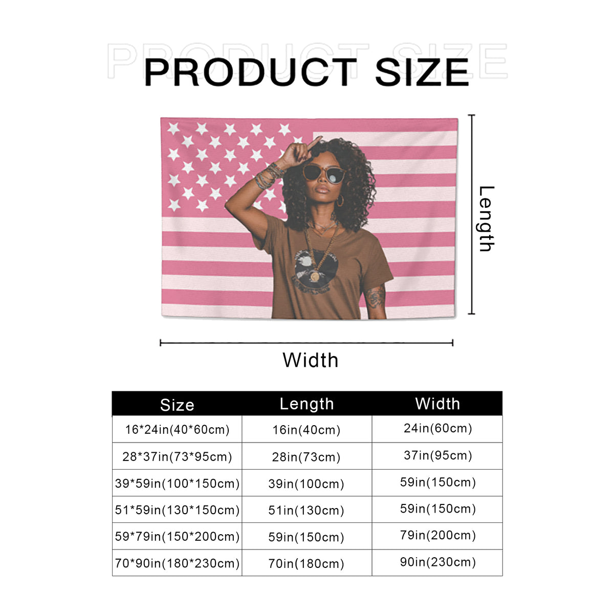 Personalized Custom Photo Tapestry Wall Hanging – Pink Flag Background, Print Your Own Picture, Custom Wall Decor for Bedroom Living Room Dorm