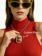 Custom Photo Necklace, Engravable Picture Pendant, Portrait Memory Jewelry