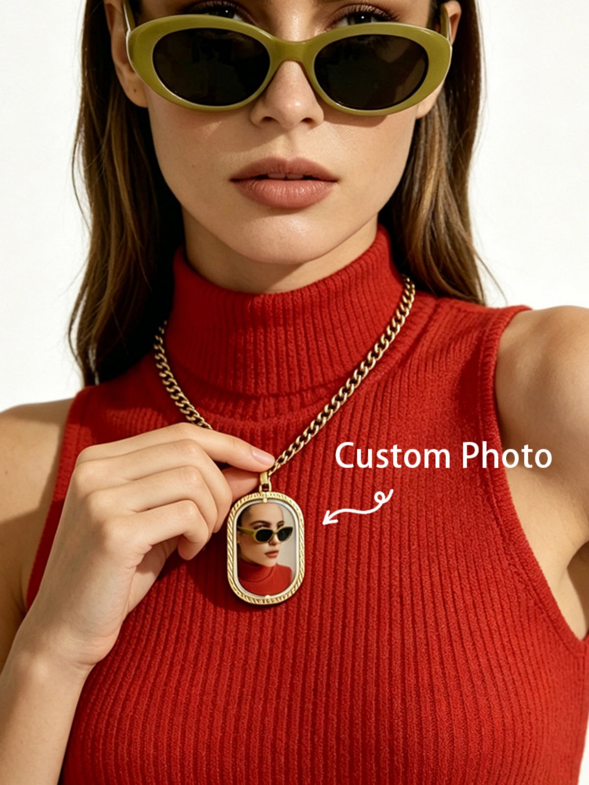 Custom Photo Necklace, Engravable Picture Pendant, Portrait Memory Jewelry