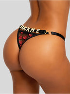 Customized hollowed out heart-shaped letter thong